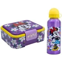 Disney Lunchbox Disney Minnie Maus Mädchen 2 tlg. Set XL Brotdose Alu Trinkflasche, (Spar-Set, 2-tlg., Spar-Set)