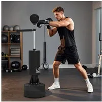 HOMCOM Standboxsack mit 360° Reflexstange Speedball (Punchingball Set, 1-tlg., freistehend Boxsack), Höhenverstellbar, Schwarz