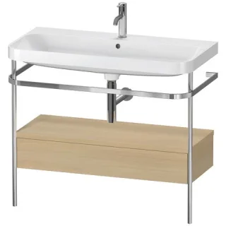 Duravit Happy D.2 Plus c-shaped Set mit Metallkonsole und Schubkasten Mediterrane Eiche Matt 975x490 HP4843O7171