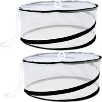 BENSON Fliegenhaube Faltbare Insekten-Abdeckhaube rund Ø37cm – Schutz für Kuchen & Obst (2 St)