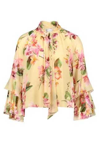 V by Vera Mont - Chiffonbluse Yellow/Rosé - Gr. - 40
