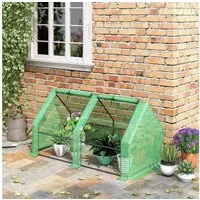 Outsunny Foliengewächshaus mit 2 Rollfenster, Wetterbeständig, BxTxH: 180 x 90 x 90 cm, BxLxH: 90 x 180 x 90 cm, 0.45 mm Wandstärke, Tomatenhaus 1-St., Pflanzenhaus, PE Folie, Stahl, Grün
