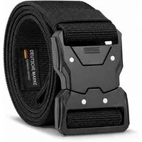 ZUKUNFTSENKEL Hüftgürtel Herren Gürtel mit Nylon Gurtband Arbeitsgürtel (Automatik Gürtel, Freizeitgürtel Schwarz 120cm - 180 cm) Taktischer Gürtel mit Metallschnalle