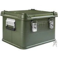 Trucky Allzweckkiste Auswahl 30-140 L Aluminium Box mit Deckel Grün Alukiste Transportbox