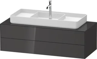 Duravit White Tulip Konsolenwaschtischunterbau wandhängend Graphit Hochglanz 1300x550x408 mm - WT498 WT4987MH1H10010