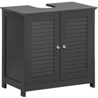 SoBuy Waschbeckenunterschrank FRG237, Waschtischunterschrank mit 2 Türen, verstellbare Ablage Badezimmerschrank Waschbeckenunterschrank Badschrank Unterschrank