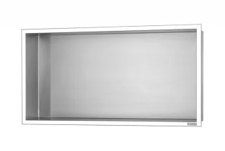 ESS BOX 10 Edelstahl gebürstet Wandnische 60x30x10 cm mit Rahmen Poliert, inkl. Rohbauset, BOX-60x30 BOX-60x30x10-P