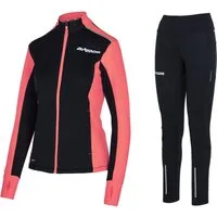 Airtracks Lauftights Winter Damen Laufset Pro Line: Laufshirt + Hose Lang (Laufbekleidung mit warme Thermoqualität, Laufset 2 -tlg) bei kaltem Wetter Herbst - Winter » S M L Xl XXL XXXL «