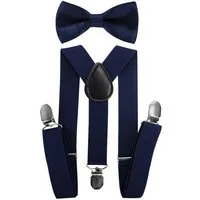 axy Hosenträger Kinder Jungen Hosenträger mit Fliege Set (2-St., 2er Set) für Kinder 1-6 Jahre alt, verstellbar und elastisch