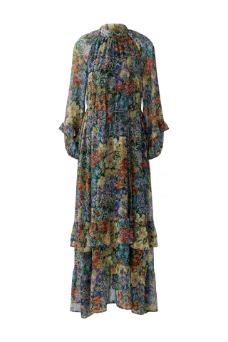 Oui - Maxikleid lilac yellow - Gr. - 40