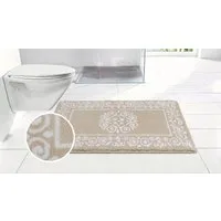 OTTO home Badematte Dafna, Badteppich, Badvorleger, Badezimmer Teppich, Höhe 12 mm, rutschhemmend beschichtet, schnell trocknend, fußbodenheizungsgeeignet, Polyester, rechteckig, Orient-Optik, Vintage Design