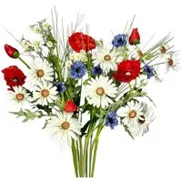 Kunstblumenstrauß Künstlicher Wiesenblumenstrauß ca. 60cm, Feldblumen Gartenblumen, naninoa GmbH