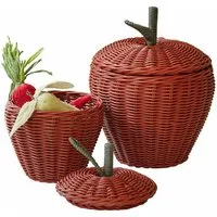 Mirabeau Dekokorb Korb 2er Set Thessia rot/grün (2er Set, 2er Set)