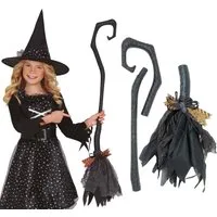 Fiestas Guirca Kostüm, Hexenbesen Halloween Accessoire Mystische Zauberstäbe Mehrteilig 90cm