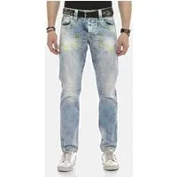 Cipo & Baxx Regular-fit-Jeans DENIM bequeme Jeans mit heller Waschung, CD596