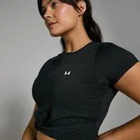 MP Damen Power Kurzarm Crop-Top – Schwarz - M