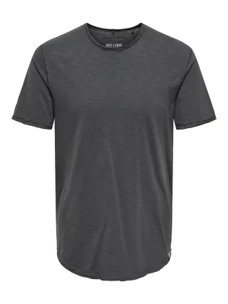 ONLY&SONS - ONSBENNE LONGY SS TEE NF 7822 NOOS Grey Pinstripe - Gr. - M