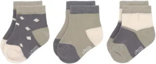 Lässig Socken GOTS 3er Pack 0-4 Monate anthracite/olive