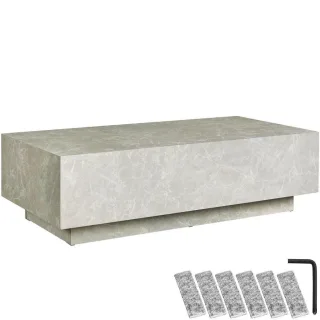 tectake Couchtisch, Beige, Holz, Quadratisch, 120x35x60 cm, Wohnzimmer, Wohnzimmertische, Couchtische