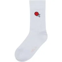 MELA Socken Gerippte Socken Stickerei 1 Paar Ohne Polyester & Polyamid. Das Elasthan ist komplett abbaubar.