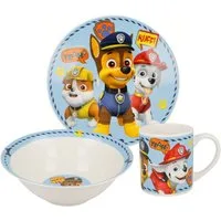 PAW PATROL Kindergeschirr-Set Paw Patrol Boy Icons Porzellan-Geschirrset, Mikrowellengeeignet, spülmaschinenfest
