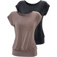 LASCANA Longshirt mit breitem Bund (2er-Pack) aus luftigem Viskose-Stretch