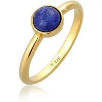 Elli Premium Fingerring Lapis Lazuli Edelstein Solitär 925 Silber
