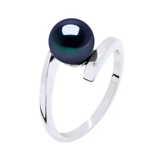 Armreif-Ring, echte Süßwasser-Zuchtperle, rund, 7–8 mm