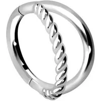 PIERCINGLINE Nasenpiercing Chirurgenstahl Segmentring Clicker 2 RINGE + GEDREHT Ohrpiercing (Clicker, 1-tlg), Ohrpiercing für Conch, Helix, Tragus, Daith, Lobe