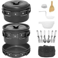 Cozy Vent Geschirr-Set 17-teilig Outdoor Kochgeschirr Set für Camping, Trekking, Wandern (17-tlg)