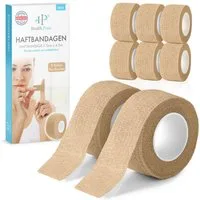 Health Press Bandage Fingerpflaster Selbsthaftend - 8x Pflaster Rolle (2,5cm x 4,5m)