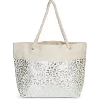 styleBREAKER Strandtasche Strandtasche mit metallic Leoparden Print (1-tlg)
