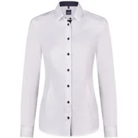 HECHTER PARIS Klassische Bluse HECHTER Paris ESSENTIALS Damen Bluse Kent Modern-Fit Weiß