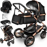 KIDUKU Kombi-Kinderwagen KIDUKU® 3 in 1 Kombi-Kinderwagen Buggy Reisebuggy inkl. Auto- Babyscha, Kindertisch