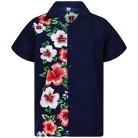 King Kameha Hawaiihemd Wedding Funky Hawaii-Hemd Herren Kurzarm Front-Tasche Stylish Unisex