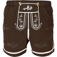 Steigenhöfer Manufaktur Trachtenhose Badehose Herren - Xaver - Lederhosen Look - Trachten Badehose Bequem mit Netzinnenhose - Umklappbarer Latz - Badeshorts mit Taschen