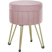 SONGMICS Sitzhocker Hocker (Schminktischhocker, Samt Schminkhocker), 4 Metallbeine, für Ankleidezimmer, Wohnzimmer, Schlafzimmer