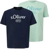 s.Oliver T-Shirt Big Size (2-tlg) Rundhals, kurzarm, Logo-Aufdruck