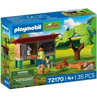 Playmobil® Ländlicher Kaninchenstall (72170), Country Konstruktions-Spielset, Made in Europe