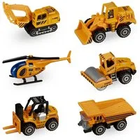 relaxdays Spielzeug-Auto Baustellenfahrzeuge Kinder 6er Set