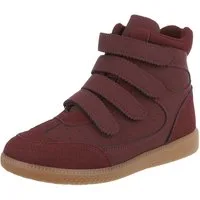 Ital-Design Klettverschluss Sneaker für Damen – Komfortabel und Stilvoll Sneakerboots (90542809) Keilabsatz/Wedge Sneakers High in Weinrot