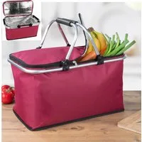 Ebaxx Einkaufskorb Alu Thermo Korb Klapp Kühltasche faltbar Picknick Camping Schwarz