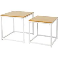 trendstabil Beistelltisch Beistelltisch 2er-Set, Satztische Holzoptik & Metall, ineinanderschiebbar, Industrial-Design, robustes Metallgestell