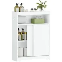 relaxdays Midischrank Nischenschrank mit Toilettenpapierhalter weiß