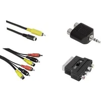 Hama Kabel-Set 5m S-Video 2x Cinch-Kabel Scart Audio-Kabel, Scart,S-Video,Cinch,3,5-mm-Klinke, (500 cm), Komplett-Set Anschluss-Kabel Scart-Adapter Klinken-Adapter, Universal