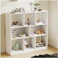 oyajia Bücherregal Bücherschrank mit 8 Fächern Aktenregal, Bücherregal, 100 x 30 x 100 cm, für Wohnzimmer, Arbeitszimmer, Büro