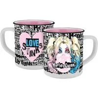 Geda Labels GmbH Tasse Harley Quinn Emaille-Optik, 1-tlg., Keramik, Weiß, 400ml, spülmaschinengeeignet