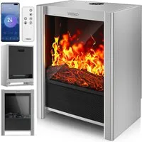 TRESKO Heizstrahler TRESKO® Elektrokamin mit Heizung & Fernbedienung 2000W, WiFi App, mit Heizung & Fernbedienung 2000W, WiFi App Kamin