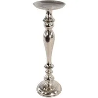 Lesli Living Kerzenständer Kerzenhalter Brush 51cm Aluminium silber Kerzenständer Kerzenleuchter