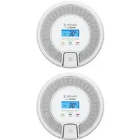 X-SENSE X-Sense CO03D-W Kohlenmonoxidmelder mit Digitalanzeige 2er Set Gasmelder (CO Melder Batterie)